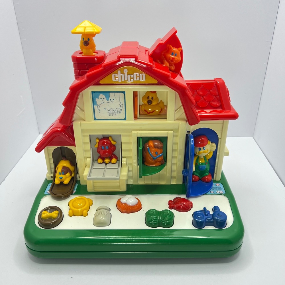 RARE Chicco Peek-A-Boo Farm Pop Up Toy Vintage Barn Animals Tested Sound Works